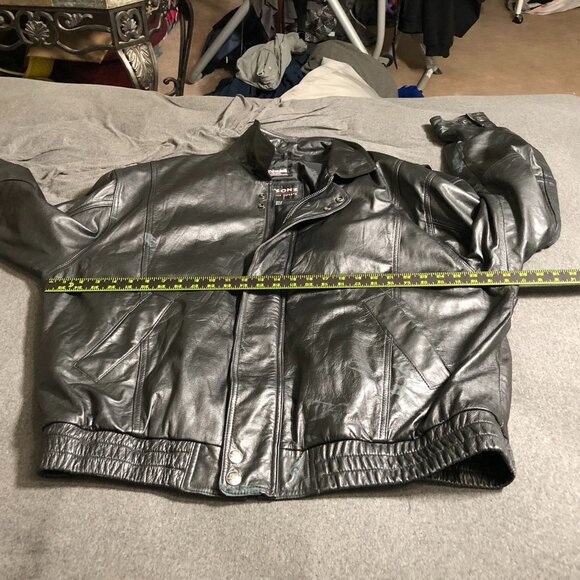 Wilsons Men Leather Bomber Jacket Size XXLT Black Thinsulate Full Zip Moto Biker - Picture 5 of 16